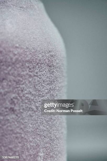 detail of frost on a glass jar - frosted glass ストックフォトと画像
