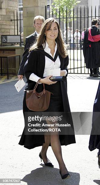 Kate Middleton, girlfriend of Prince William, during their graduation ceremony at St Andrews, Thursday June 23, 2005. William got a 2:1 in geography...