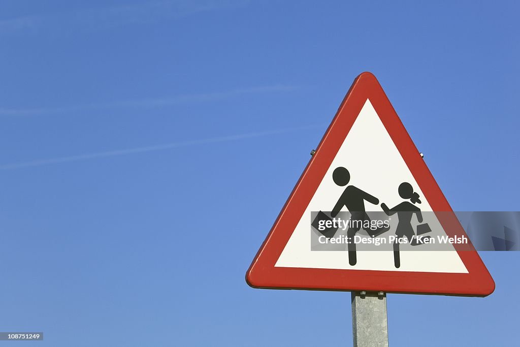 Traffic Sign Warning Of Nearby School