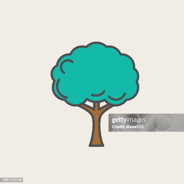 tree environment thin line icon - sapling stock illustrations