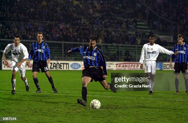 Maurizio Ganz of Atalanta misses a penalty during the match between Atalanta vs Lecce in Serie A played at the Azzurri d''Italia Stadium, Brescia,...