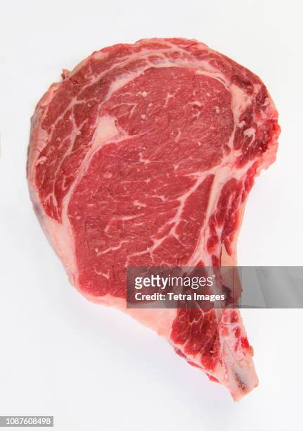 raw steak on white background - red meat stock pictures, royalty-free photos & images