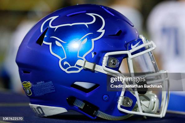 dollar football helmet Buffalo Bills Current Riddell Speed Mini Flat Royal Blue shell 5-Star TE Jaxon Dollar Announces