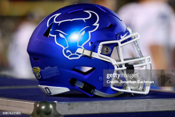 Buffalo Bulls helmet is seen during the Dollar General Bowl against the Troy Trojans on December 22, 2018 in Mobile, Alabama.