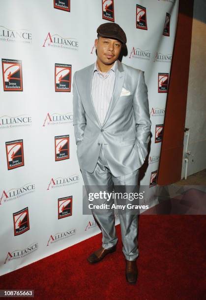 Terrence Howard during Jesse Raudales and Terrence Howard Peace for the Children Art Show at Pounder-Kone Artspace in Glendale, California, United...