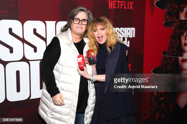 Rosie O'Donnell and Natasha Lyonne attend "Russian Doll" Premiere at The Metrograph on January 23, 2019 in New York City.