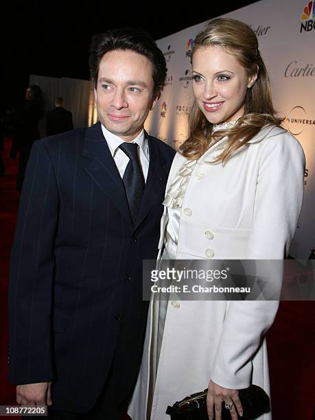 Chris Kattan and Sunshine Deia Tutt during Focus Features Golden Globes After Party at Beverly Hilton in Los Angeles, California, United States.