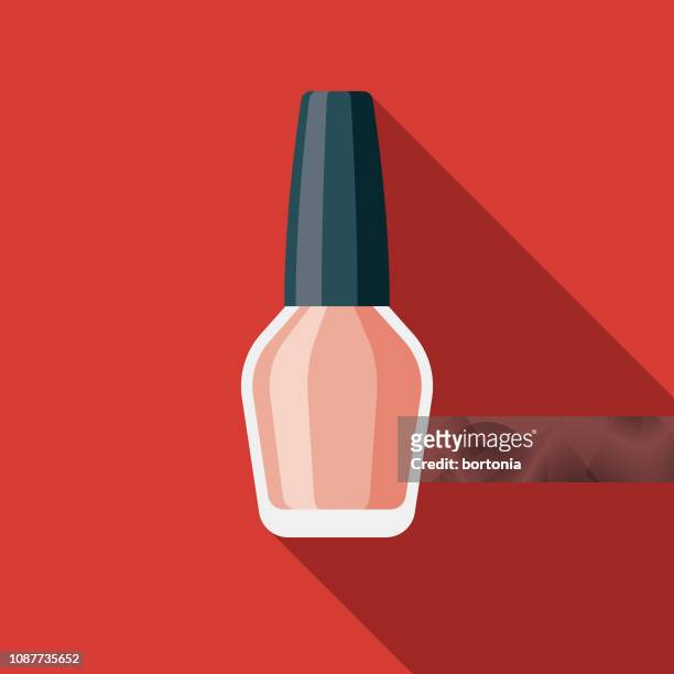 nail polish flat design prom icon - nail varnish stock illustrations