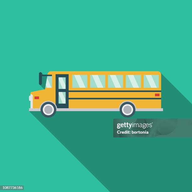 illustrations, cliparts, dessins animés et icônes de autobus scolaire design plat prom icône - bus scolaire