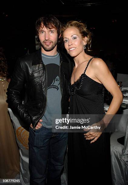 James Blunt and Sheryl Crow during 15th Annual Elton John AIDS Foundation Oscar Party - Sponsored by Chopard at Pacific Design Center in West...