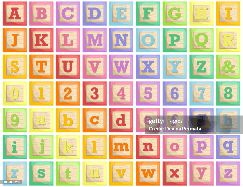 Block Alphabet Chart Alphabet Blocks High-Res Vector Graphic - Getty Images