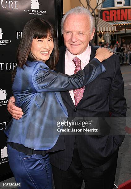 Anthony Hopkins and wife Stella Arroyave during "Fracture" Los Angeles Premiere - Red Carpet at Mann Village Theater in Westwood, California, United...