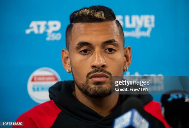 Nick Kyrgios of Australia holds a press conference ahead of the 2019 Brisbane International, on Saturday December 29, 2018 in at the Queensland...