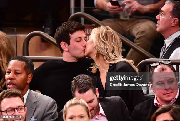 Joshua Kushner and Karlie Kloss attend Houston Rockets v New York Knicks game at Madison Square Garden on January 23, 2019 in New York City.