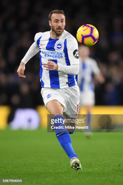 Glenn Murray of Brighton & Hove Albion in action during the Premier League match between Brighton & Hove Albion and Everton FC at American Express...