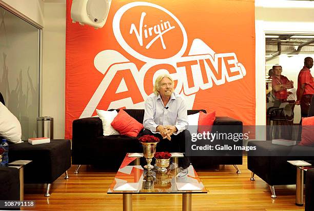 Sir Richard Branson visits his Virgin Active Health Club's Boulders gym in Midrand in Johannesburg, South Africa on 2 February 2011. Branson...