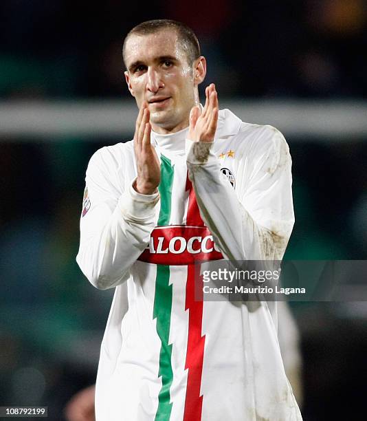 Giorgio Chiellini of Juventus during the Serie A match between US Citta di Palermo and Juventus FC at Stadio Renzo Barbera on February 2, 2011 in...