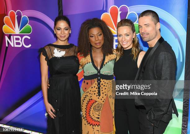 Moran Atias, Lorraine Toussaint, Michaela McManus, Warren Christie attend NBC's New York Mid Season Press Junket at Four Seasons Hotel New York on...