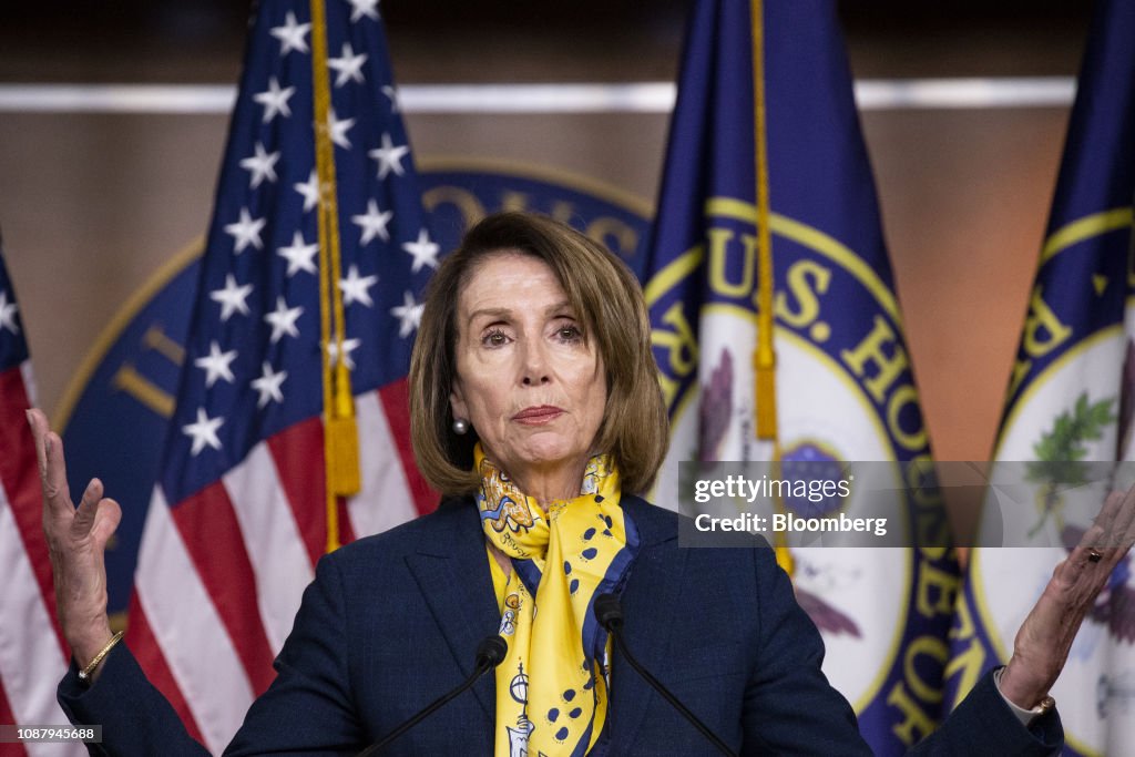 House Speaker Nancy Pelosi Holds Press Conference As U.S. Enters Day 34 Of Shutdown