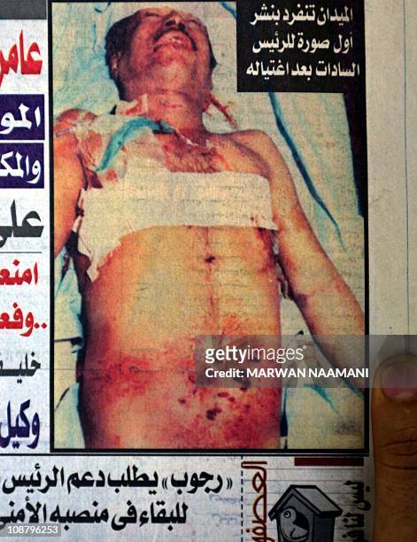 Photograph of the front page of the 27 May 2002 edition of the Egyptian daily al-Midan which published what it said was "the first picture of...