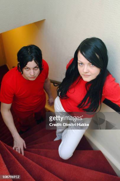 Portrait of Jack White and Meg White of The White Stripes in Amsterdam, Netherlands on 31st January 2003.