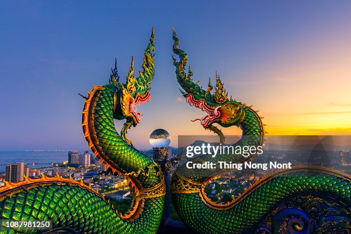 Dragon Thai or King of nagas Serpent animal in Buddhist legend. Dragon Thai or King of nagas Serpent animal in Buddhist legend.