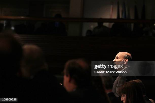 Federal Reserve Chairman Ben Bernanke speaks at the National Press Club on February 3, 2011 in Washington, DC. Chairman Bernanke said that more jobs...