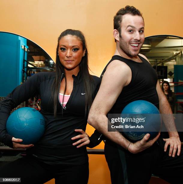 Reality TV star Sammi "Sweetheart" Giancola and blogger Micah Jesse attend the Chevy Entertainment Cruze-arati.com event at Crunch Gym midtown on...