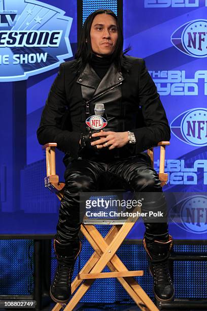 Singer Taboo of the Black Eyed Peas speaks at the Bridgestone Super Bowl XLV Halftime Show press conference on February 3, 2011 in Dallas, Texas.