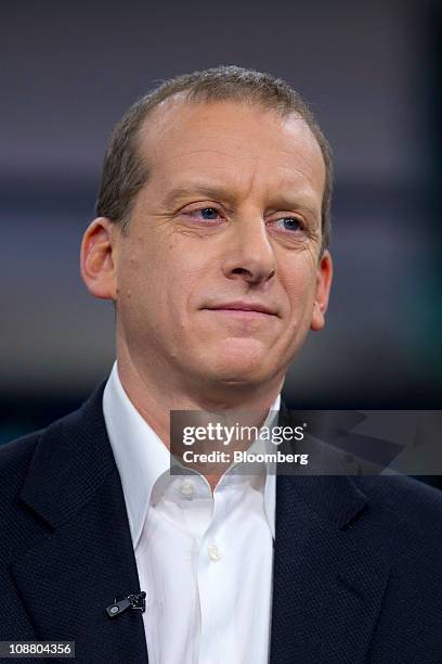 Rich Miner, partner with Google Ventures, listens during a Bloomberg Television Interview in New York, U.S., on Thursday, Feb. 3, 2011. SCVNGR is a...