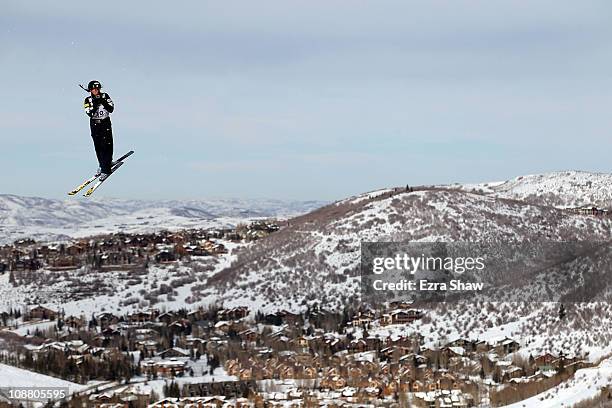 Emily Cook of the USA practices before the Ladies Aerials Qualification for the FIS Freestyle World Championships at Deer Valley Resort on February...