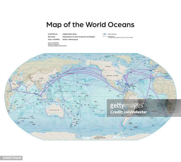 世界の海洋の地図 - pacific ocean点のイラスト素材／クリップアート素材／マンガ素材／アイコン素材