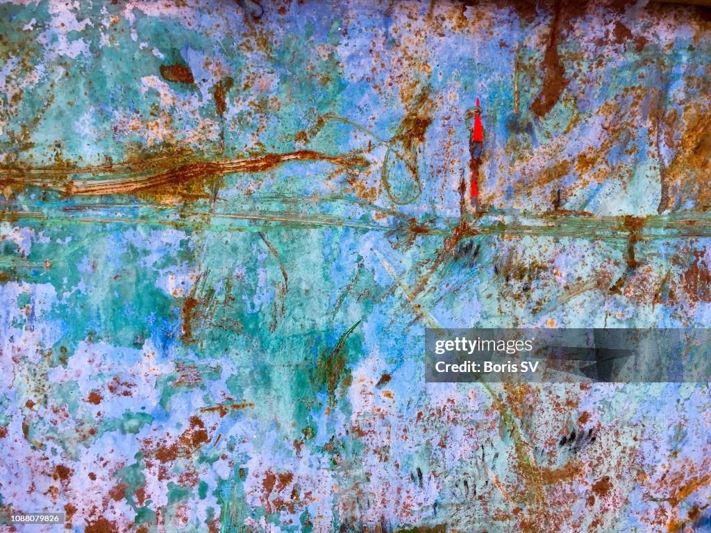 Rusty multi-colored steel, backgrounds