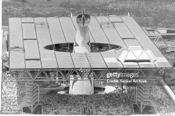 General view during the Osaka '70 Expo on July 1, 1970 in Suita, Osaka, Japan.