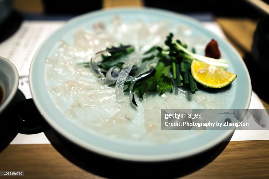 Fugu sashimi puffer fish