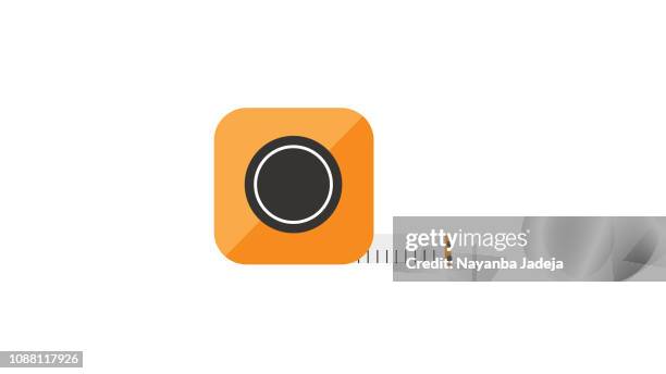 measurement tape icon - sewing machine white background stock illustrations