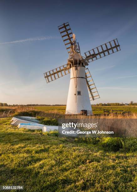 white windmill #2 - norfolk broads stock pictures, royalty-free photos & images