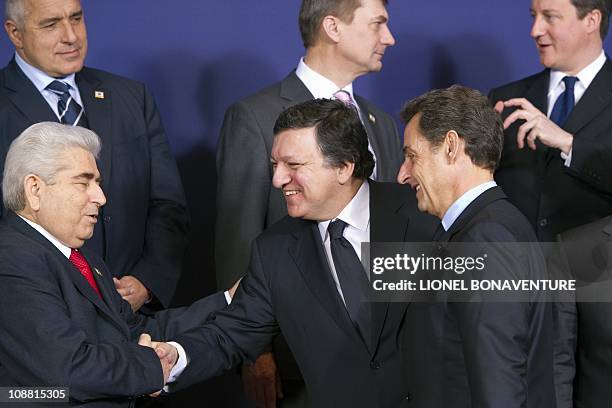 Cypriot President Demetris Christofias, European Commission President Jose Manuel Barroso, French President Nicolas Sarkozy Bulgarian Prime Minister...