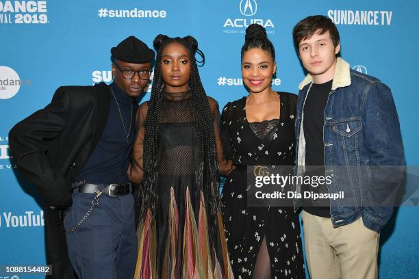 Actors Ashton Sanders, KiKi Layne, Sanaa Lathan, and Nick Robinson attend the "Native Son" Premiere during the 2019 Sundance Film Festival at Eccles...