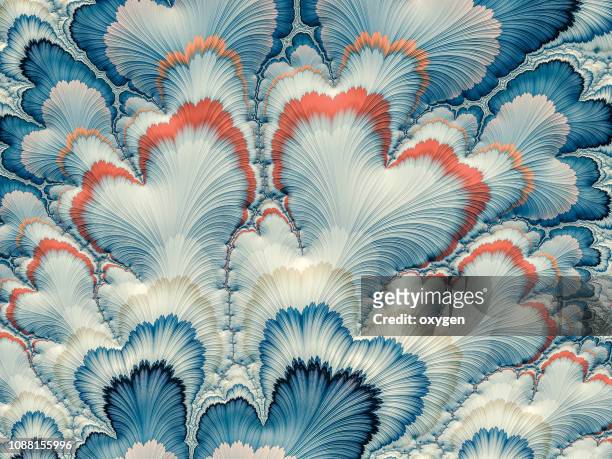 multi-colored psychedelic fractal background - floral pattern fotografías e imágenes de stock