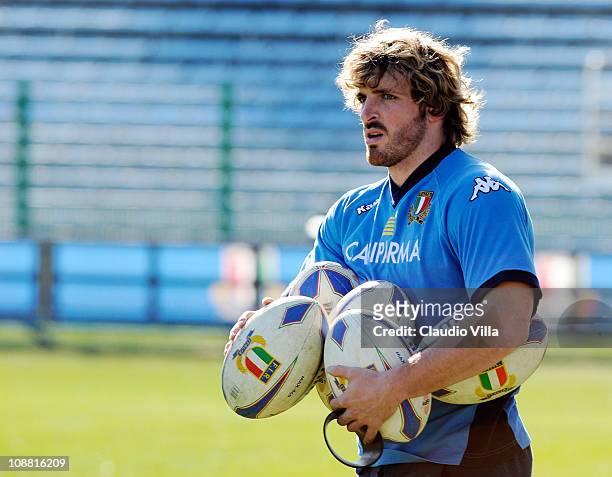 Mirco Bergamasco during Italy training ahead of tomorrows RBS Six nations game against Ireland at Stadio Flaminio on February 4, 2011 in Rome, Italy.