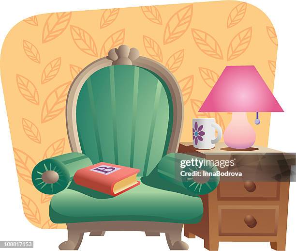 cosy home - action painting stock illustrations