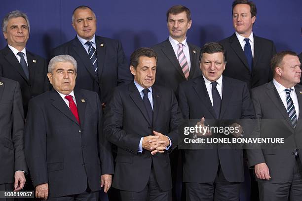 Cypriot President Demetris Christofias, French President Nicolas Sarkozy, European Commission President Jose Manuel Barroso and Danish Prime Minister...