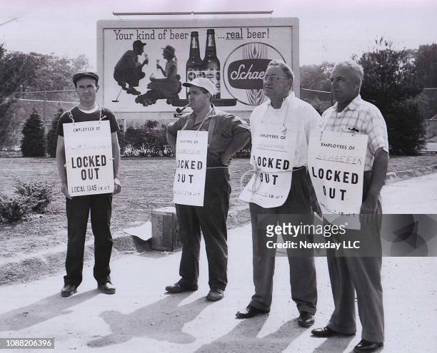 Pete O'Malley of Levittown, Thomas O'Malley of Ronkonkoma, Thomas Looran of Wantagh, and Tom Daly of Hicksville, all members of Local 1059 Brewery...