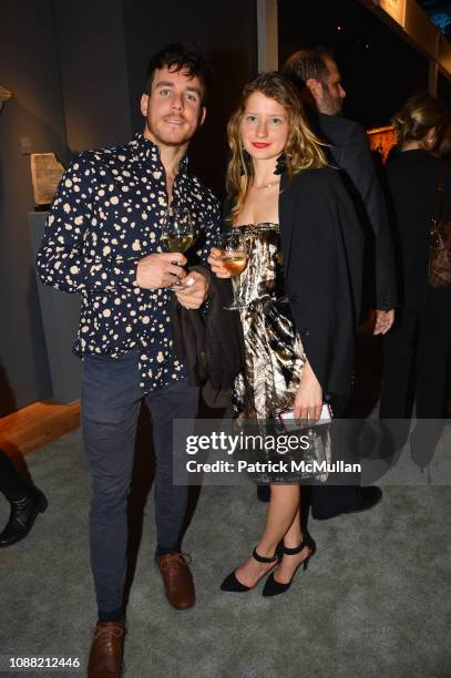 Tristan Ewald and Amelia Hoke attend Wendy Goodman and Zac Posen Host Young Collector's Night at the Winter Show: A Benefit For East Side House at...