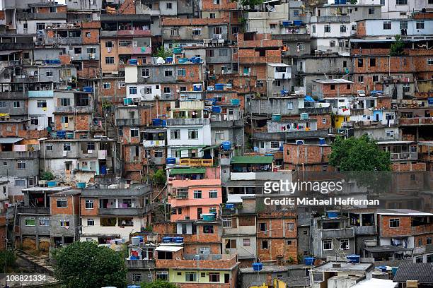 neighborhood of vidigal. - slum stock pictures, royalty-free photos & images