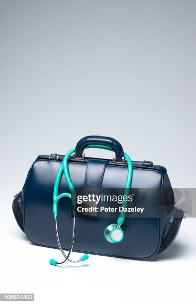 doctors bag with copy space - house call stock pictures, royalty-free photos & images