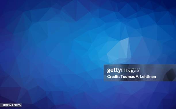 high resolution blue polygon mosaic vector background. abstract 3d triangular low poly style gradient background. - triangle shape vector stock pictures, royalty-free photos & images