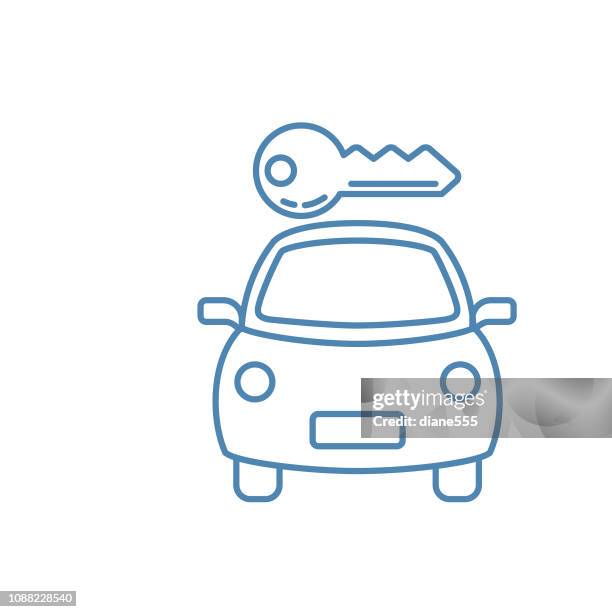vehicle key thin line icon ride sharing concept - uber logo stock illustrations
