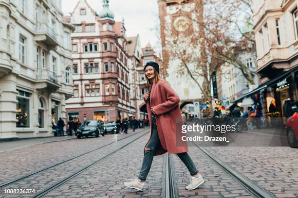 beautiful eastern european woman in freiburg, germany - baden württemberg stock pictures, royalty-free photos & images